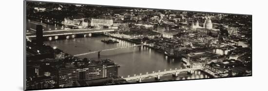 View of City of London with St. Paul's Cathedral and River Thames at Night - London - UK - England-Philippe Hugonnard-Mounted Photographic Print