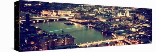 View of City of London with St. Paul's Cathedral and River Thames at Night - London - UK - England-Philippe Hugonnard-Stretched Canvas