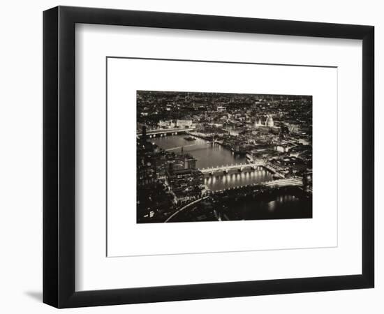 View of City of London with St. Paul's Cathedral and River Thames at Night - London - UK - England-Philippe Hugonnard-Framed Art Print