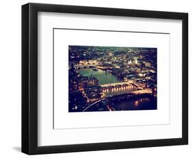 View of City of London with St. Paul's Cathedral and River Thames at Night - London - UK - England-Philippe Hugonnard-Framed Art Print