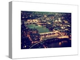 View of City of London with St. Paul's Cathedral and River Thames at Night - London - UK - England-Philippe Hugonnard-Stretched Canvas