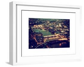 View of City of London with St. Paul's Cathedral and River Thames at Night - London - UK - England-Philippe Hugonnard-Framed Art Print