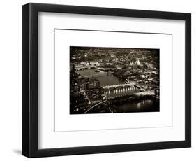 View of City of London with St. Paul's Cathedral and River Thames at Night - London - UK - England-Philippe Hugonnard-Framed Art Print