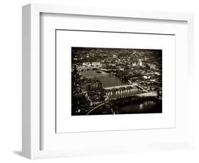 View of City of London with St. Paul's Cathedral and River Thames at Night - London - UK - England-Philippe Hugonnard-Framed Art Print