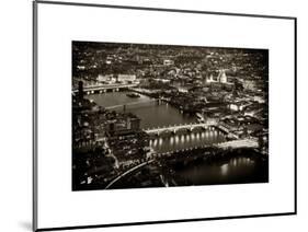 View of City of London with St. Paul's Cathedral and River Thames at Night - London - UK - England-Philippe Hugonnard-Mounted Art Print