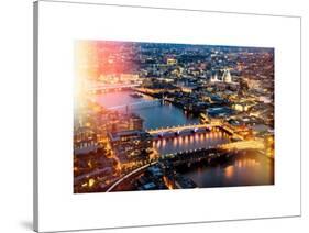 View of City of London with St. Paul's Cathedral and River Thames at Night - London - UK - England-Philippe Hugonnard-Stretched Canvas