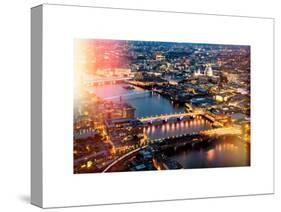 View of City of London with St. Paul's Cathedral and River Thames at Night - London - UK - England-Philippe Hugonnard-Stretched Canvas