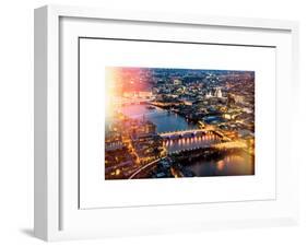 View of City of London with St. Paul's Cathedral and River Thames at Night - London - UK - England-Philippe Hugonnard-Framed Art Print