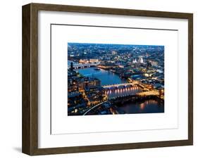 View of City of London with St. Paul's Cathedral and River Thames at Night - London - UK - England-Philippe Hugonnard-Framed Art Print