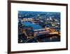 View of City of London with St. Paul's Cathedral and River Thames at Night - London - UK - England-Philippe Hugonnard-Framed Art Print