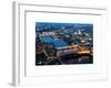 View of City of London with St. Paul's Cathedral and River Thames at Night - London - UK - England-Philippe Hugonnard-Framed Art Print