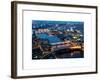 View of City of London with St. Paul's Cathedral and River Thames at Night - London - UK - England-Philippe Hugonnard-Framed Art Print