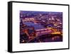 View of City of London with St. Paul's Cathedral and River Thames at Night - London - UK - England-Philippe Hugonnard-Framed Stretched Canvas