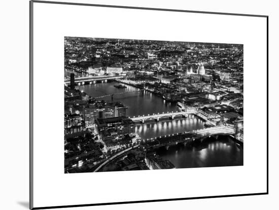 View of City of London with St. Paul's Cathedral and River Thames at Night - London - UK - England-Philippe Hugonnard-Mounted Art Print