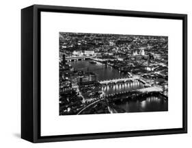 View of City of London with St. Paul's Cathedral and River Thames at Night - London - UK - England-Philippe Hugonnard-Framed Stretched Canvas