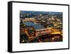 View of City of London with St. Paul's Cathedral and River Thames at Night - London - UK - England-Philippe Hugonnard-Framed Stretched Canvas