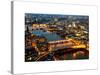 View of City of London with St. Paul's Cathedral and River Thames at Night - London - UK - England-Philippe Hugonnard-Stretched Canvas