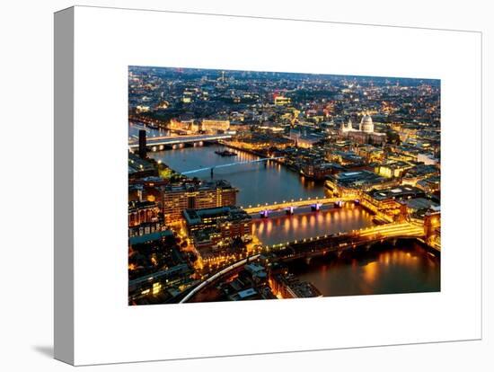 View of City of London with St. Paul's Cathedral and River Thames at Night - London - UK - England-Philippe Hugonnard-Stretched Canvas