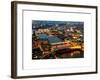 View of City of London with St. Paul's Cathedral and River Thames at Night - London - UK - England-Philippe Hugonnard-Framed Art Print