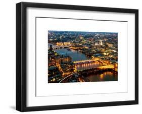 View of City of London with St. Paul's Cathedral and River Thames at Night - London - UK - England-Philippe Hugonnard-Framed Art Print