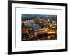 View of City of London with St. Paul's Cathedral and River Thames at Night - London - UK - England-Philippe Hugonnard-Framed Art Print