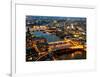 View of City of London with St. Paul's Cathedral and River Thames at Night - London - UK - England-Philippe Hugonnard-Framed Art Print