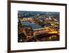 View of City of London with St. Paul's Cathedral and River Thames at Night - London - UK - England-Philippe Hugonnard-Framed Art Print