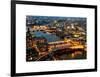 View of City of London with St. Paul's Cathedral and River Thames at Night - London - UK - England-Philippe Hugonnard-Framed Art Print