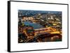 View of City of London with St. Paul's Cathedral and River Thames at Night - London - UK - England-Philippe Hugonnard-Framed Stretched Canvas