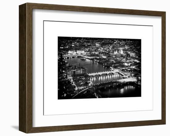View of City of London with St. Paul's Cathedral and River Thames at Night - London - UK - England-Philippe Hugonnard-Framed Art Print