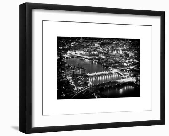 View of City of London with St. Paul's Cathedral and River Thames at Night - London - UK - England-Philippe Hugonnard-Framed Art Print