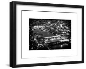 View of City of London with St. Paul's Cathedral and River Thames at Night - London - UK - England-Philippe Hugonnard-Framed Art Print