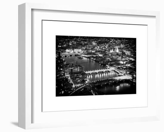 View of City of London with St. Paul's Cathedral and River Thames at Night - London - UK - England-Philippe Hugonnard-Framed Art Print