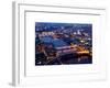 View of City of London with St. Paul's Cathedral and River Thames at Night - London - UK - England-Philippe Hugonnard-Framed Art Print