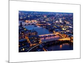 View of City of London with St. Paul's Cathedral and River Thames at Night - London - UK - England-Philippe Hugonnard-Mounted Art Print