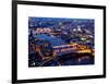 View of City of London with St. Paul's Cathedral and River Thames at Night - London - UK - England-Philippe Hugonnard-Framed Art Print