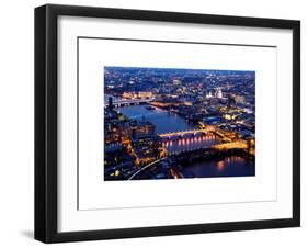 View of City of London with St. Paul's Cathedral and River Thames at Night - London - UK - England-Philippe Hugonnard-Framed Art Print