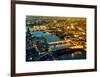 View of City of London with St. Paul's Cathedral and River Thames at Night - London - UK - England-Philippe Hugonnard-Framed Art Print