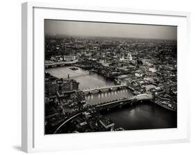 View of City of London with St. Paul's Cathedral at Nightfall - River Thames - London - UK-Philippe Hugonnard-Framed Photographic Print