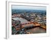 View of City of London with St. Paul's Cathedral at Nightfall - River Thames - London - UK-Philippe Hugonnard-Framed Photographic Print