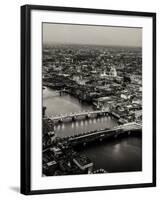 View of City of London with St. Paul's Cathedral at Nightfall - River Thames - London - UK-Philippe Hugonnard-Framed Photographic Print