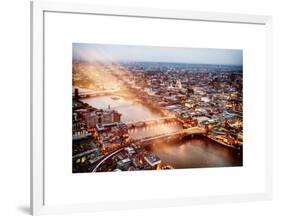 View of City of London with St. Paul's Cathedral at Nightfall - River Thames - London - UK-Philippe Hugonnard-Framed Art Print