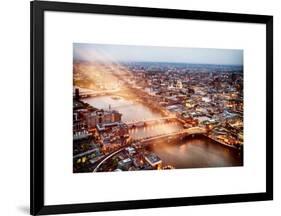 View of City of London with St. Paul's Cathedral at Nightfall - River Thames - London - UK-Philippe Hugonnard-Framed Art Print