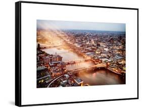 View of City of London with St. Paul's Cathedral at Nightfall - River Thames - London - UK-Philippe Hugonnard-Framed Stretched Canvas