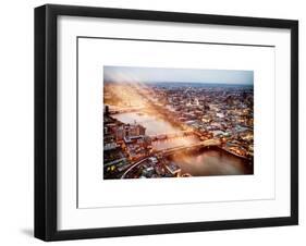 View of City of London with St. Paul's Cathedral at Nightfall - River Thames - London - UK-Philippe Hugonnard-Framed Art Print