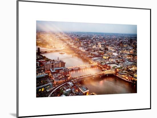 View of City of London with St. Paul's Cathedral at Nightfall - River Thames - London - UK-Philippe Hugonnard-Mounted Art Print