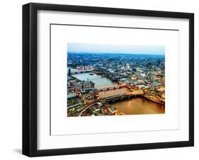 View of City of London with St. Paul's Cathedral at Nightfall - River Thames - London - UK-Philippe Hugonnard-Framed Art Print