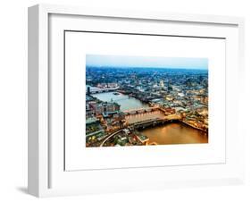 View of City of London with St. Paul's Cathedral at Nightfall - River Thames - London - UK-Philippe Hugonnard-Framed Art Print