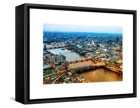 View of City of London with St. Paul's Cathedral at Nightfall - River Thames - London - UK-Philippe Hugonnard-Framed Stretched Canvas