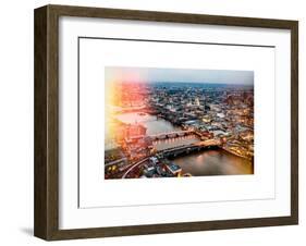 View of City of London with St. Paul's Cathedral at Nightfall - River Thames - London - UK-Philippe Hugonnard-Framed Art Print